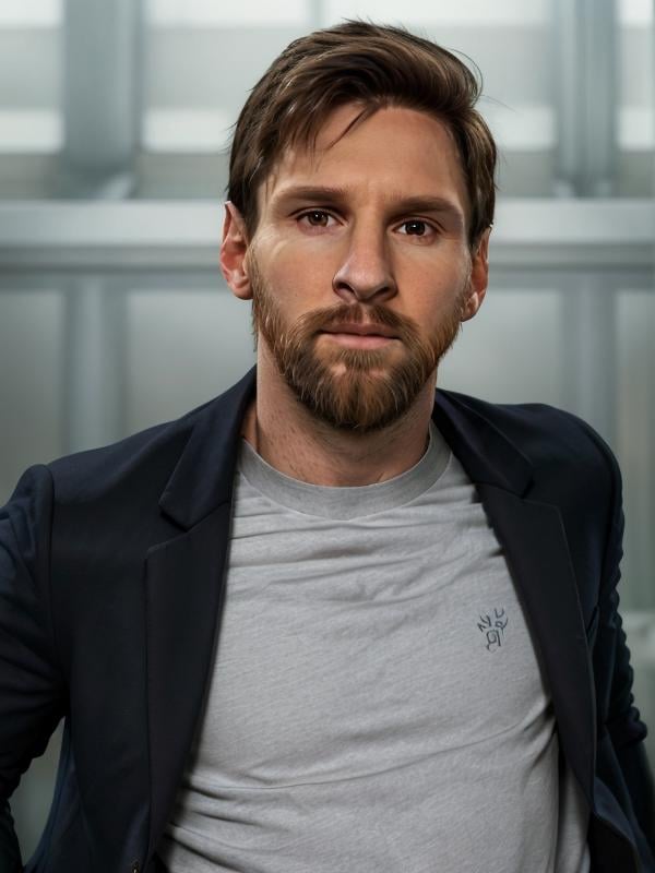 gquality, <lora:leo-10:1> leo, solo, looking at viewer, shirt, 1boy, jacket, grey shirt, male focus, open clothes, open jacket, black jacket, facial hair, beard, realistic