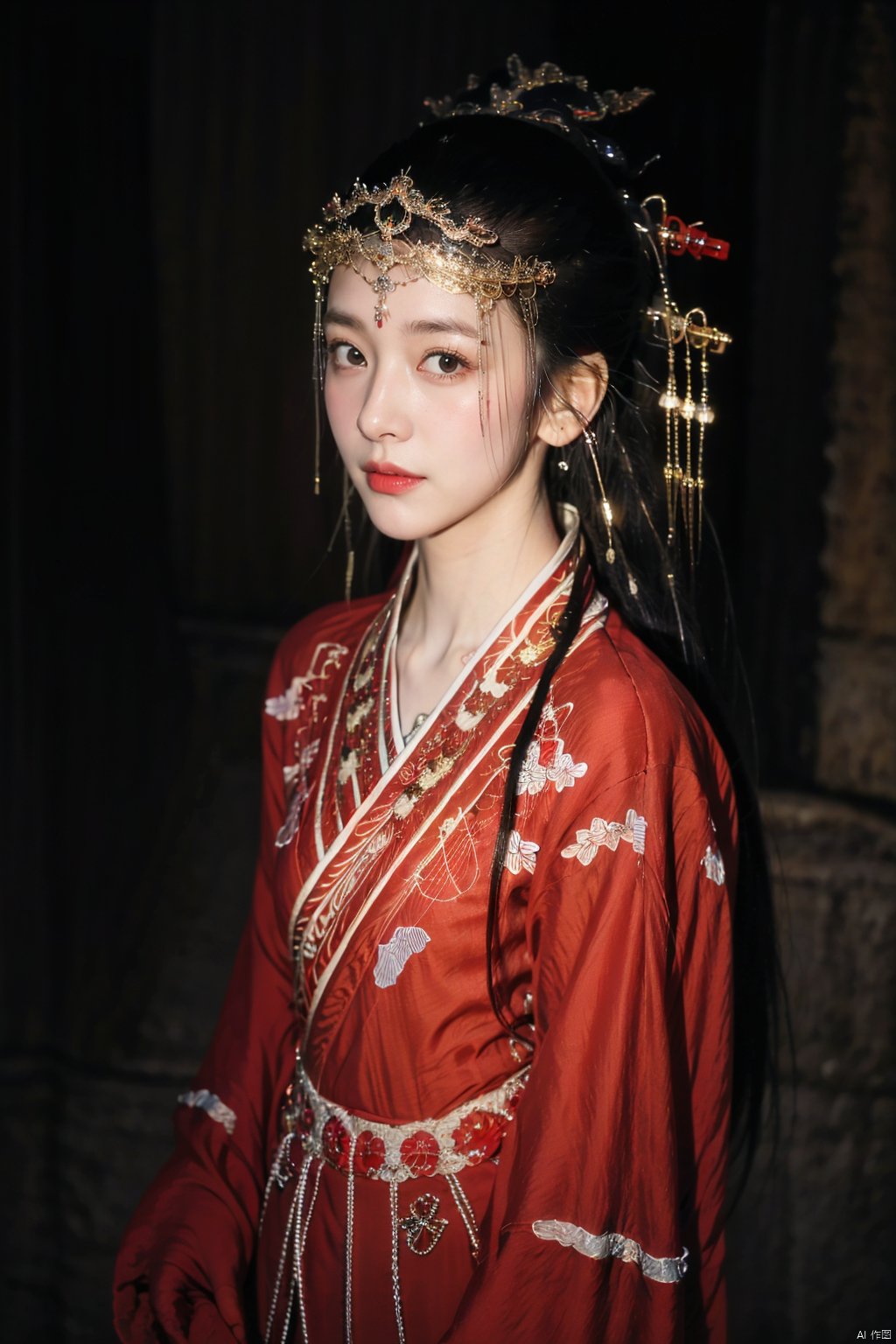 (1girl:1.3),(best quality, masterpiece, ultra-high resolution, 4K, HDR, UHD, 64K, official art), (photorealistic:1.3), (realistic:1.3), depth of field, (portrait:1.3),(sfw:1.4),, hanfu,