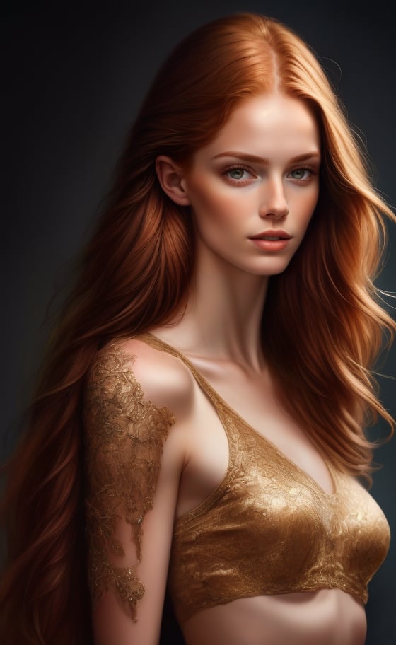 super realistic image, high quality uhd 8K, of 1 girl, detailed realistic, irish, ((slim body, high detailed)), (tall model), redhead, long ginger hair, high detailed realistic skin, ((face and shoulder portraitt)),  standing, ultra realistic definition