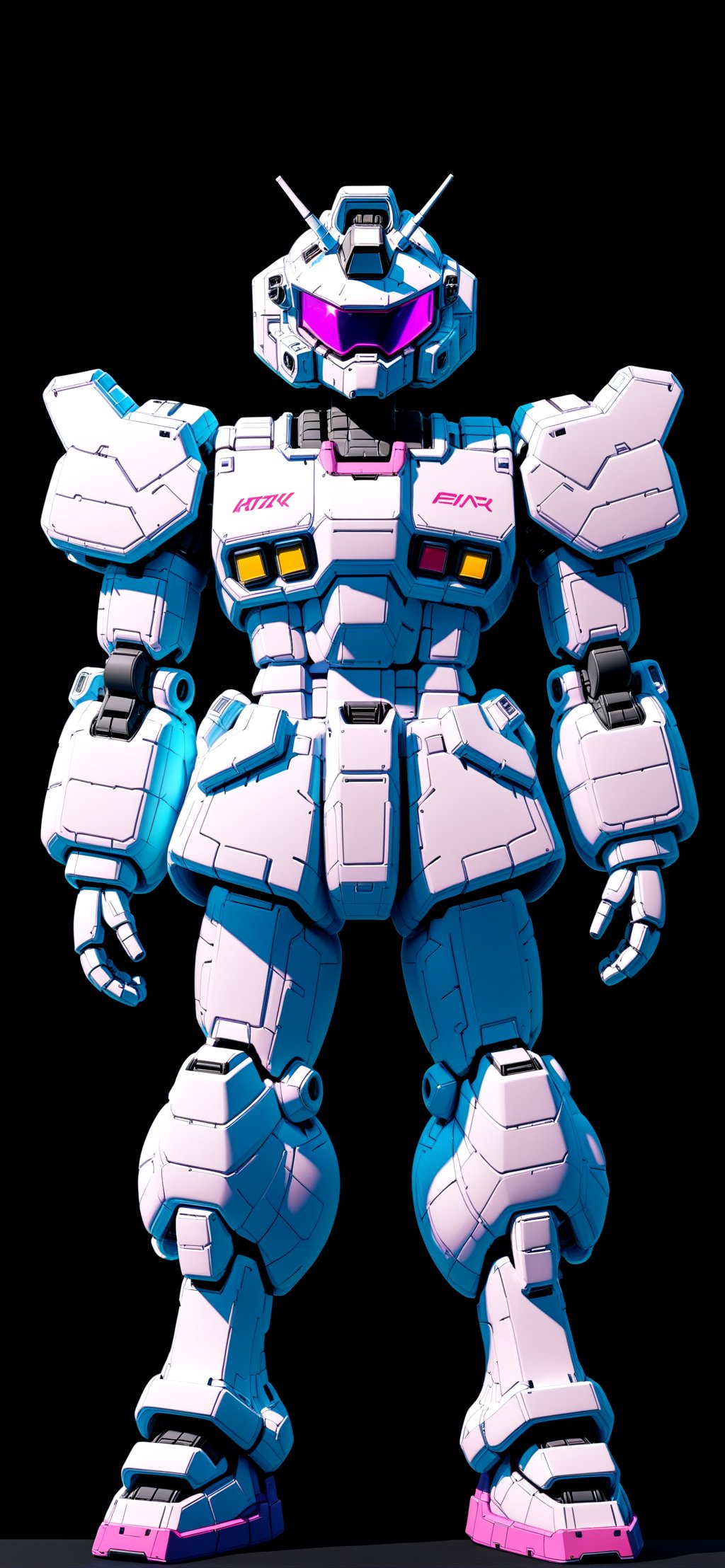 Vaporwave aesthetic, Gundam.0083, highly realistic, black background,