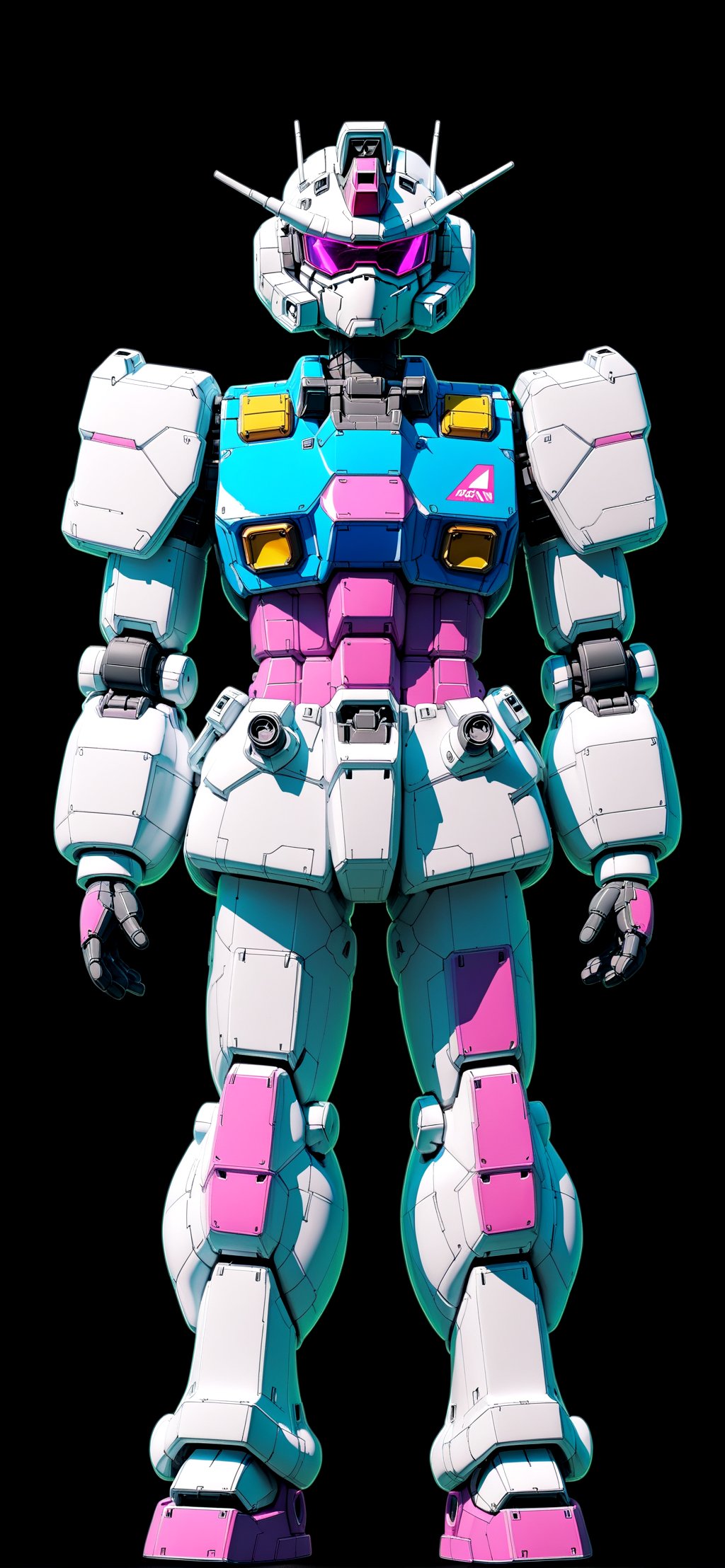 Vaporwave aesthetic, grandpas.Gundam, Gundam.0083, highly realistic, black background,