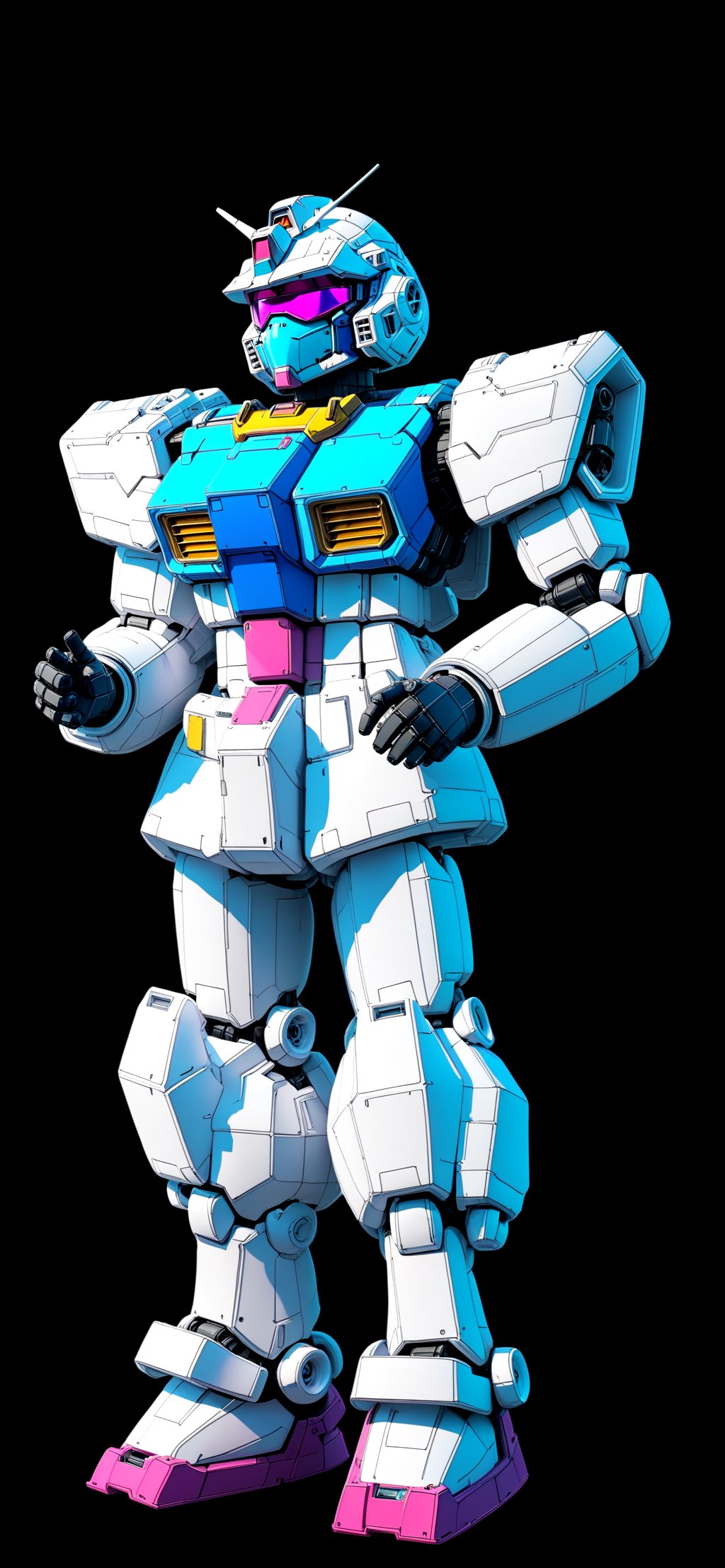 Vaporwave aesthetic, grandpas.Gundam, Gundam.0083, highly realistic, black background,