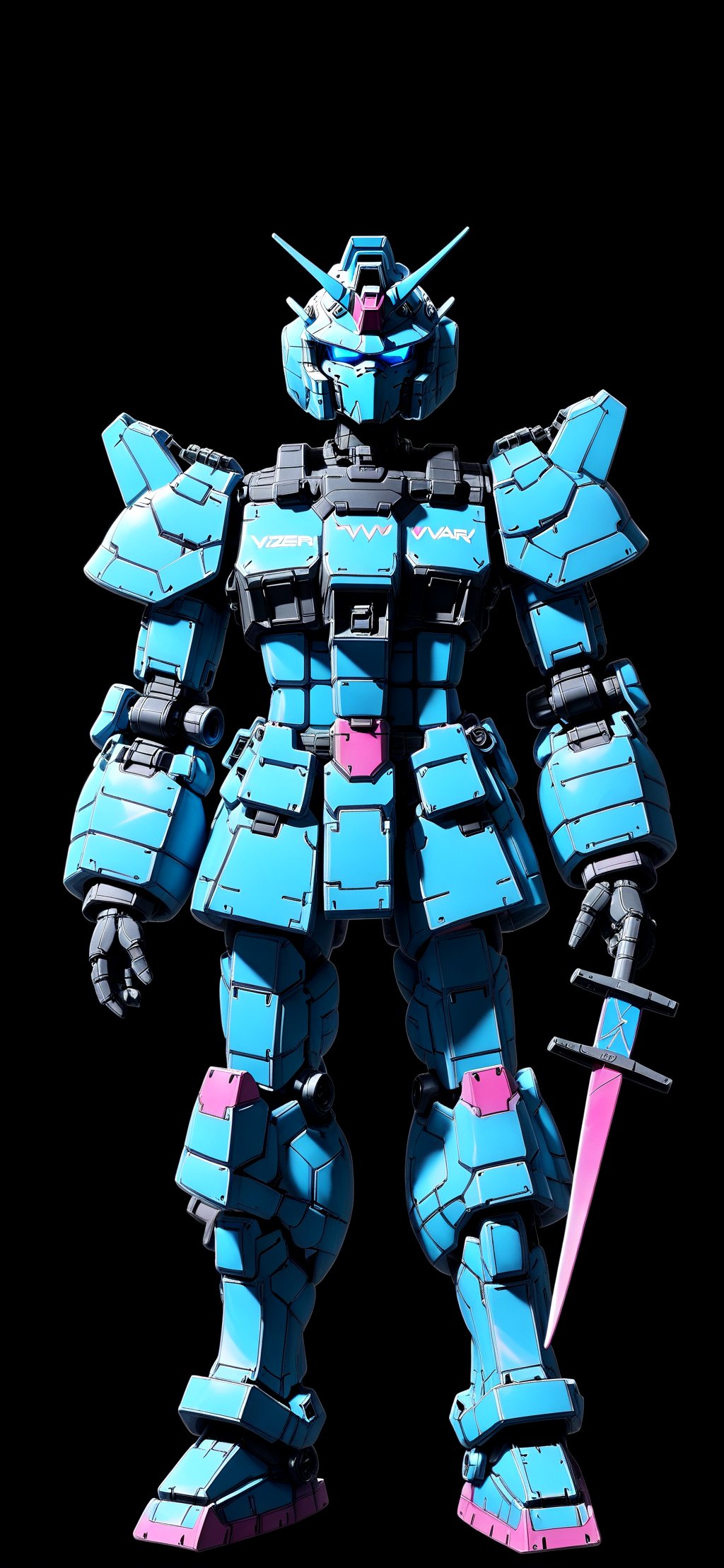 Vaporwave aesthetic, grandpas.Gundam, Gundam.Vidar, highly realistic, black background,