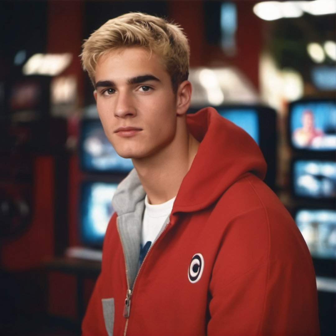 college boy wearing jumpsuit, handsome, thick eyebrows, blonde, hairy, crooked nose, cute, 1990s, 17 years old, varsity, ted colunga, f1

8k, cinematic lighting, very dramatic, very artistic, soft aesthetic, innocent, realistic, masterpiece, Camera settings to capture such a vibrant and detailed image would likely include Canon EOS 5D Mark IV, Lens 85mm f/1.8, f/4.0, ISO 100, 1/500 sec,hdsrmr, cinema verite, film still, ((perfect anatomy): 1.5), best resolution, maximum quality, UHD, life with detail, analog, cinematic moviemaker style