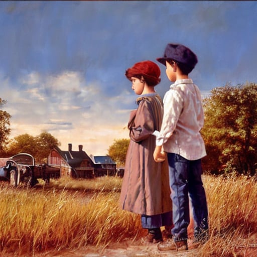 A boy and a girl, Jim Daly Style Art