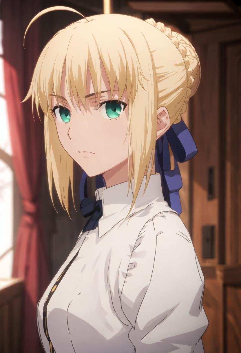 {safe:1.10}, best quality, masterpiece, highres, solo, {saber_fatestaynightufotable:0.90}, portrait, looking_at_viewer