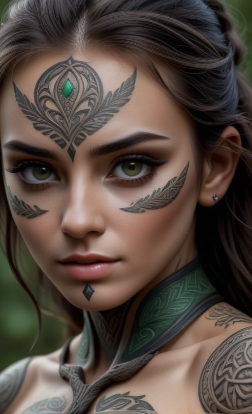 RAW foto format, (skin with high detail: 1.2),, 8 k hd, SLR camera, high quality, film grain, Fujifilm XT 3,55mm lens,aperture(f/3.5)
ink illustration on parchment, masterpiece, high resolution, portrait, A warrior, woman, Celtic aesthetics, black canvas, roots, Celtic warpaint on face, eye focus, action pose,art by mooncryptowow,<lora:659095807385103906:1.0>