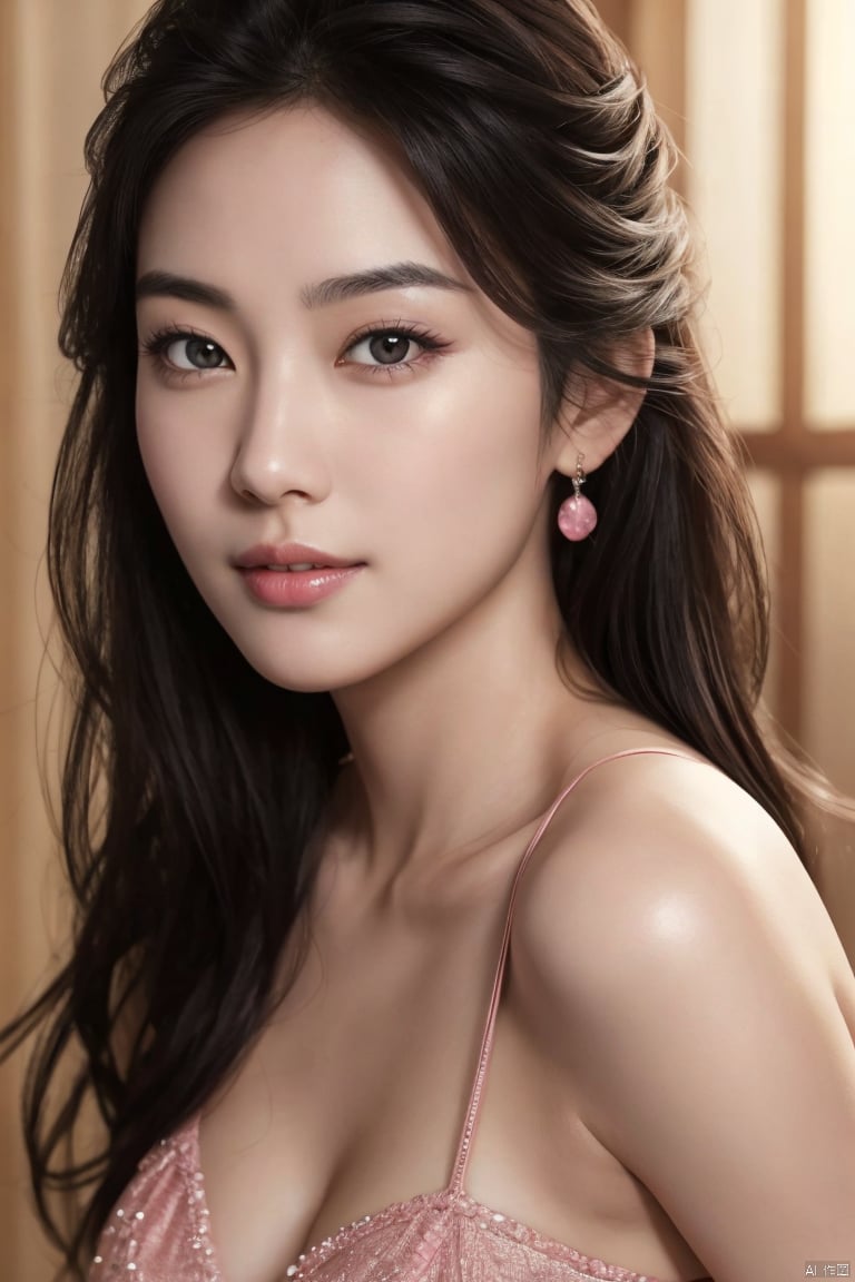  1 girl,asian,pretty,Charming eyes,exquisite facial features, black hair, pink lips, very delicate skin, shiny skin, fair skin, bright eyes, with a feeling of first love,(8k, RAW photo, best quality, masterpiece:1.2), (realistic, photo-realistic:1.4), (extremely detailed CG unity 8k wallpaper), (detailed face: 1.4), (beautiful detailed eyes: 1.2),plns,buo