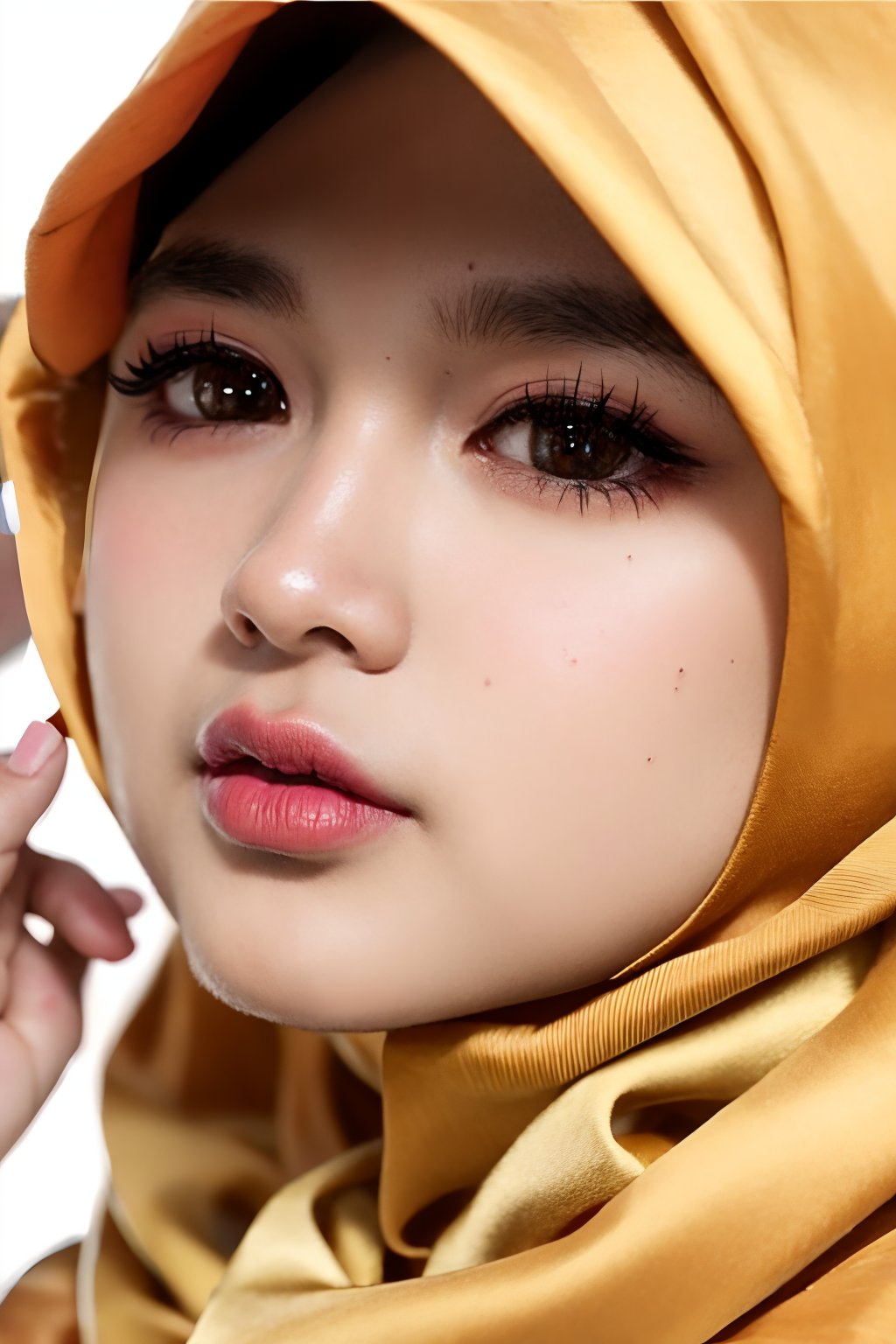 Cream theme, 
1girl, parted lips, closeup, details eyes, glossy lips, seductive lips, realistic face, ,
.
 ,photorealistic ,J3HA ,Gim4l