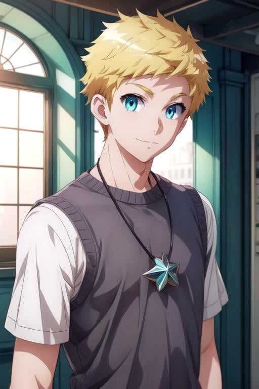 masterpiece, best quality, photorealistic, 1boy, solo, male focus, looking at viewer, , depth of field, anime coloring, , <lora:riri_romantic_killer:0.74>, riri_romantic_killer_boy, blonde hair, aqua eyes, superhero costume, fantasy,