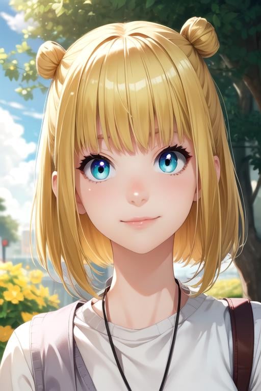 masterpiece, best quality, photorealistic, 1girl, solo, looking at viewer, upper body, depth of field, ligne claire, , <lora:riri_romantic_killer:0.74>, riri_romantic_killer_girl, blonde hair, aqua eyes, , , , 8k resolution