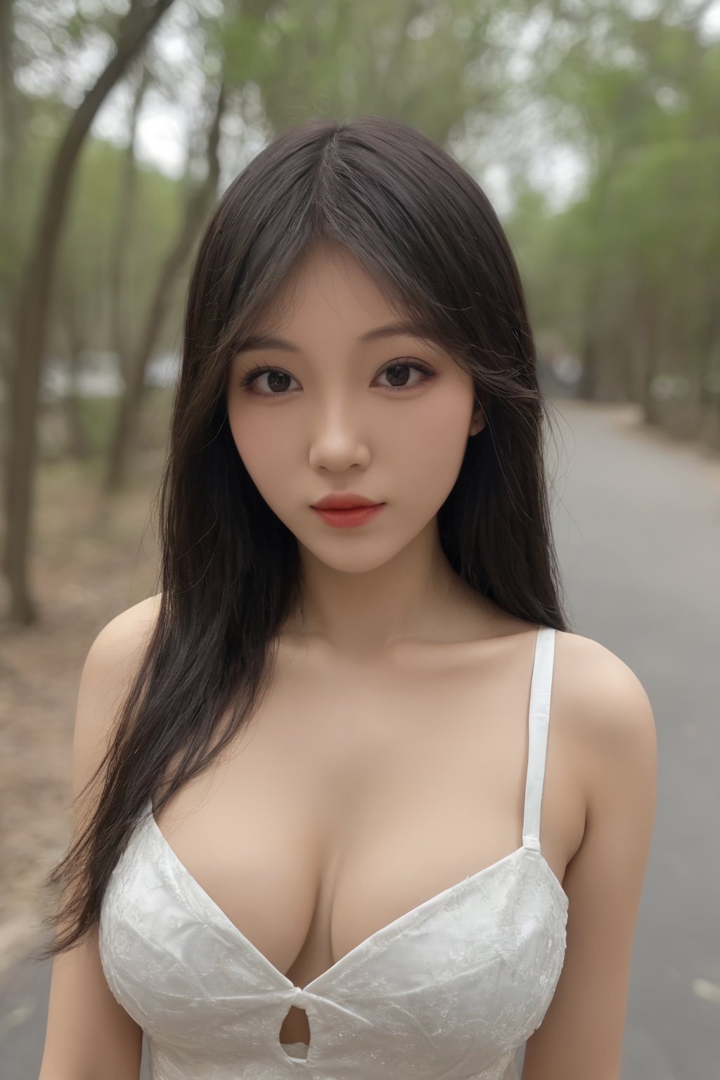 (ultra realistic,best quality),photorealistic,Extremely Realistic, in depth, cinematic light,hubggirl,

1girl, long black straight hair with bangs, looking at viewer, relaxing expression, clearly brown eyes, longfade eyebrow, soft make up, ombre lips, large breast, hourglass body, finger detailed, BREAK wearing half naked floral cheongsam, holding flower, (smeling flower), (spring season theme:1.5), windy, spring forest background detailed,

perfect lighting, vibrant colors, intricate details,
high detailed skin, pale skin,
intricate background, realism,realistic,raw,analog,portrait,photorealistic,
taken by Canon EOS,SIGMA Art Lens 35mm F1.4,ISO 200 Shutter Speed 2000,Vivid picture,
