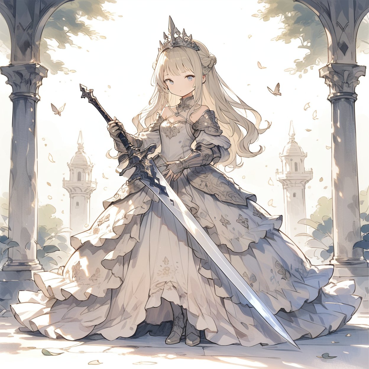 princess,holding sword, 
masterpiece, best quality, aesthetic,