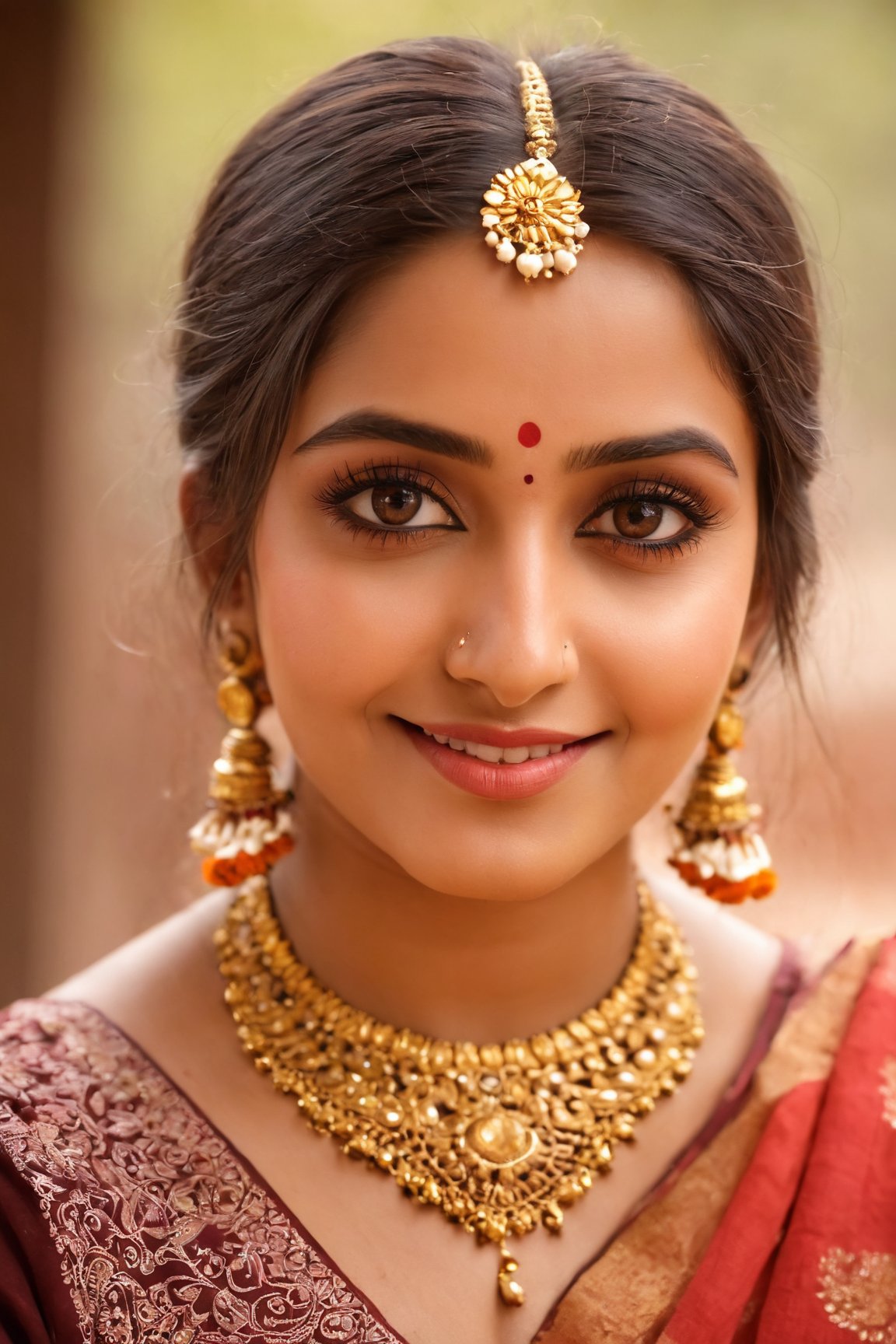 (best quality,4k,8k,highres,masterpiece:1.2),ultra-detailed,(realistic,photorealistic,photo-realistic:1.37),indian woman,beautiful detailed eyes,detailed nose,beautiful detailed lips,long black hair,brown skin,vibrant colors,natural lighting,outdoor background,portrait,traditional clothing,ornate jewelry,serene expression,soft breeze,graceful pose,Cultural elements,fine brush strokes,traditional indian patterns,harmonious color palette,feminine beauty,subtle smile,colored holi powders,dreamy atmosphere,foliage as backdrop,natural sunlight streaming,ethereal glow,exquisite detailing,her gaze speaks volumes,rich cultural heritage,daintily painted fingers,intricate mehendi patterns,sunset hues,radiant and confident,delicate features,red bindi,expressive eyes,midsummer festival attire,a riot of colors,pure and graceful