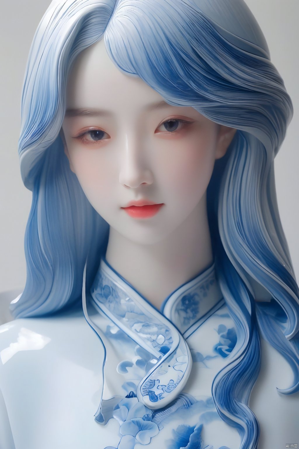  1girl, detailed,surreal gradient contemporary,nature,photography,portraits,Handicrafts,(Porcelain girl:1.2),Porcelain people,