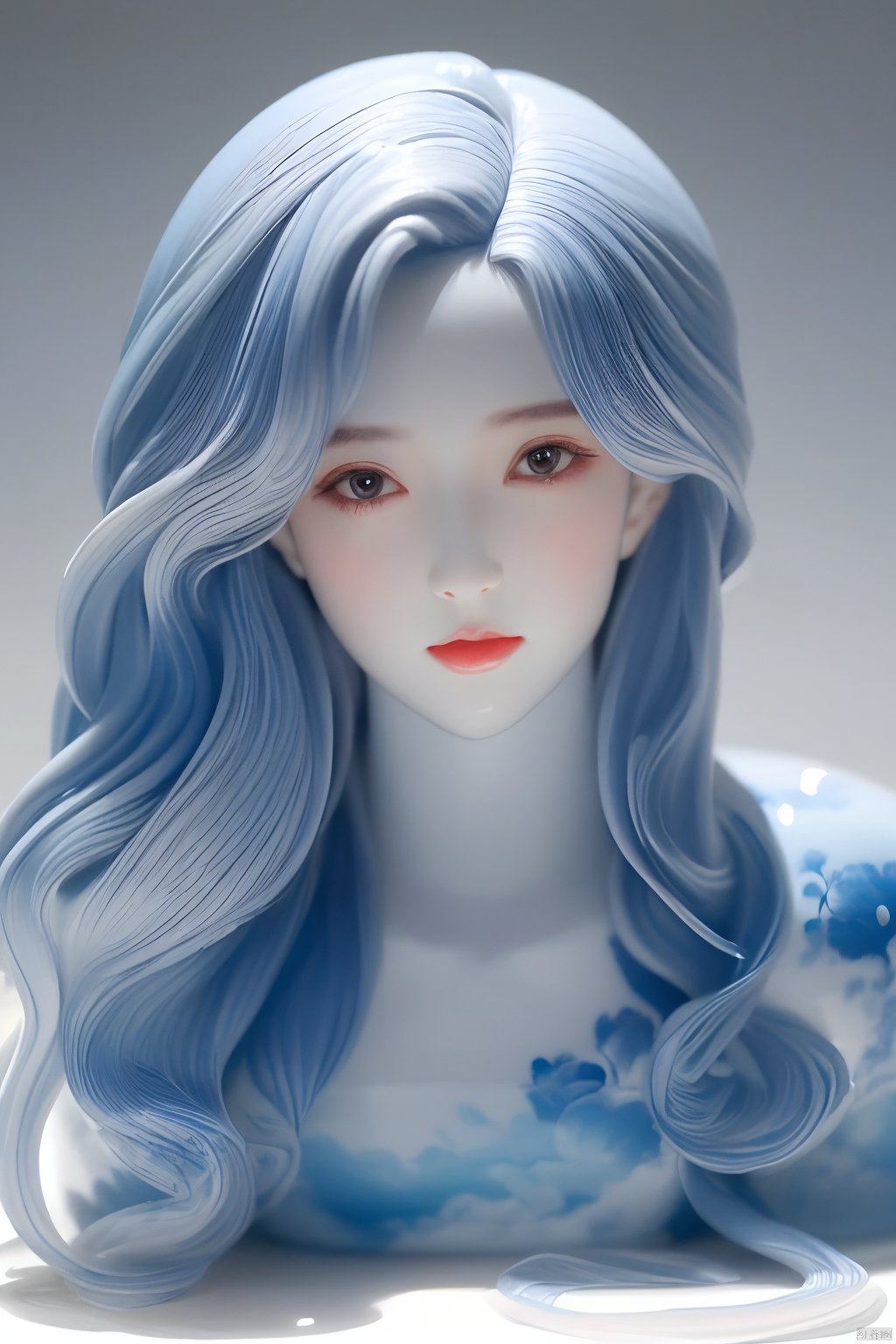  1girl, detailed,surreal gradient contemporary,nature,photography,portraits,Handicrafts,(Porcelain girl:1.1),Porcelain people,