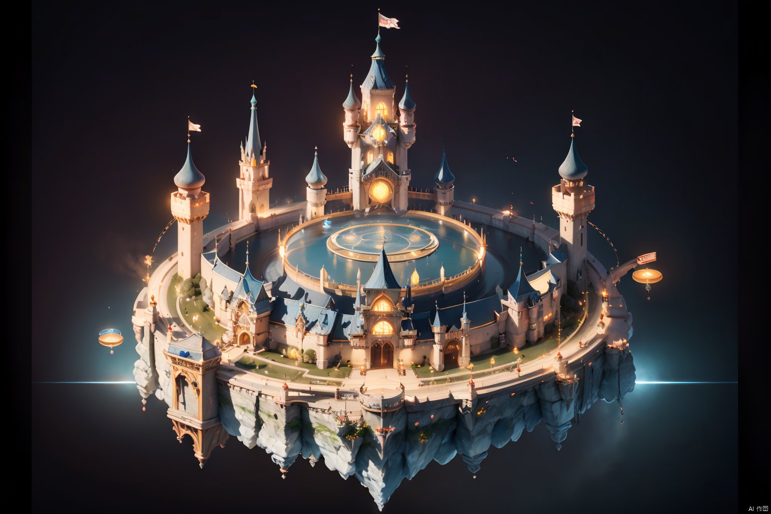 Masterpiece,High Quality,8k,Game Architecture,Orc Castle,Primitive,Tribe,Totem,beautiful detailed glow,detailed ice,beautiful detailed water,(magic circle:1.2),(floating palaces:1.3),