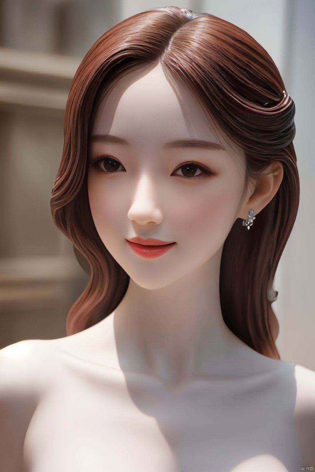 Cute girl,sweet,blushing,sun lighting,sunlight on the girl's face,very attractive,charming,realistic,detailed,8K RAW,4k photo,masterpiece,(upper_body:1.2),good structure,smile,,,( Porcelain girl:1.1),1girl,solo,huge filesize,Cinematic Lighting,Tyndall effect,blurry,bust,close-up,