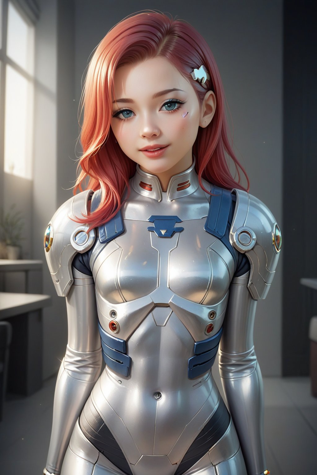 score_9, score_8_up, score_7_up, score_6_up, score_5_up, score_4_up, 
A stunningly alluring girl in futuristic mech armor stands tall in a cyberpunk city. The girl exudes sensuality with her sleek, high-tech armor that gleams in the neon-lit surroundings. Her long cascading hair contrasts against the metallic sheen, and her piercing gaze hints at a mysterious past. This captivating image of the girl combines beauty with strength, drawing viewers into the mesmerizing world of high-tech urban futurism. This vivid scene is depicted in a highly detailed digital painting that truly captures the essence of a sci-fi fantasy.
(Masterpiece:1.5), (Best quality:1.5), 8K, UHD, Anatomically correct, Absurdres, Highly detailed, High definition, Ultra-fine painting, Sharp focus, Extreme detail description, Professional, Intricate details, by FuturEvoLab, Front light, Uniform lighting, Soft shadows, Depth of field, Vibrant color palette, ,Sakura