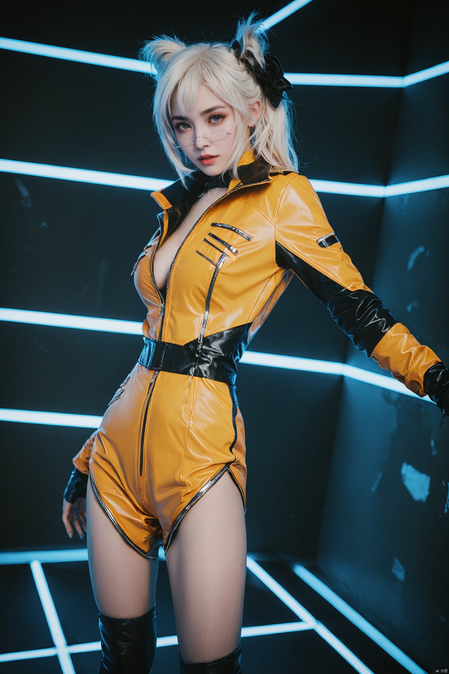  ultra high res,(realistic:1.4),deep shadow,(best quality, masterpiece),hubggirl,
3D Stereo Matrix style of Retro Vector Graphics - Geometry Wars \(game\),drawing with Line segments and vector grid,1girl,white hair, orange clothes,emitting a sense of arrogance,beauty,dressed,