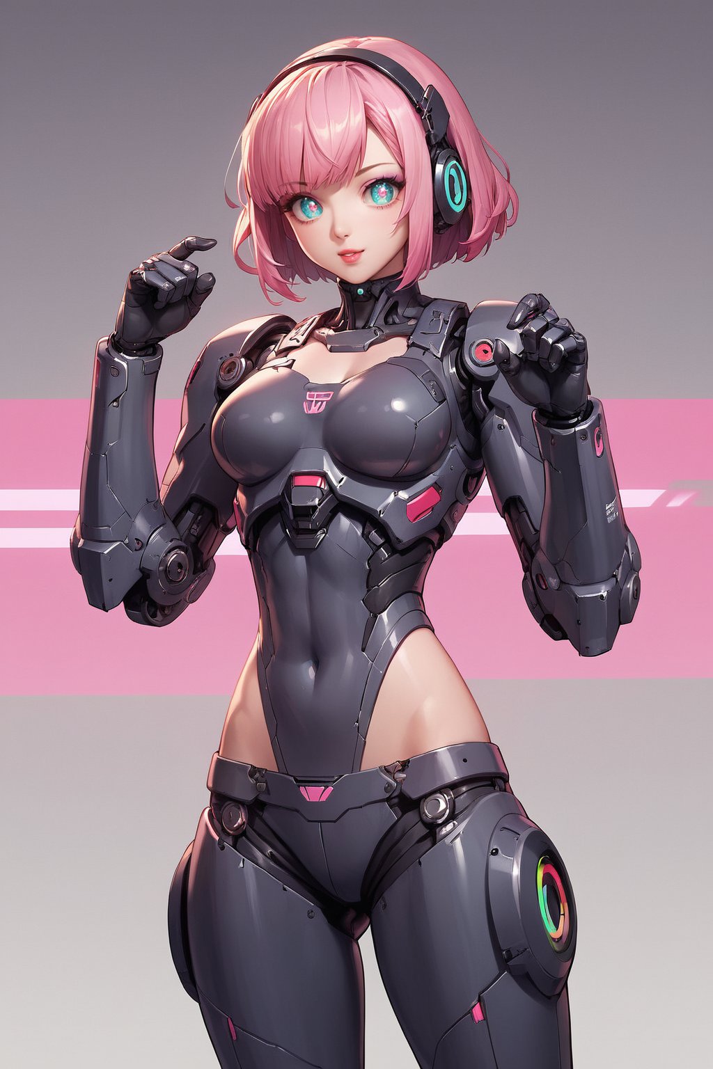 score_9, score_8_up, score_7_up, score_6_up, score_5_up, score_4_up, 
Source_Anime, Source_Japanese anime, Source_Pro anime, FuturEvoLab-Lora-mecha, 
1girl, solo, adorable robot girl, futuristic lightweight armor, sparkling eyes, playful hair style, pastel neon environment, interactive pose, high-tech gadgets around, soft shadows
