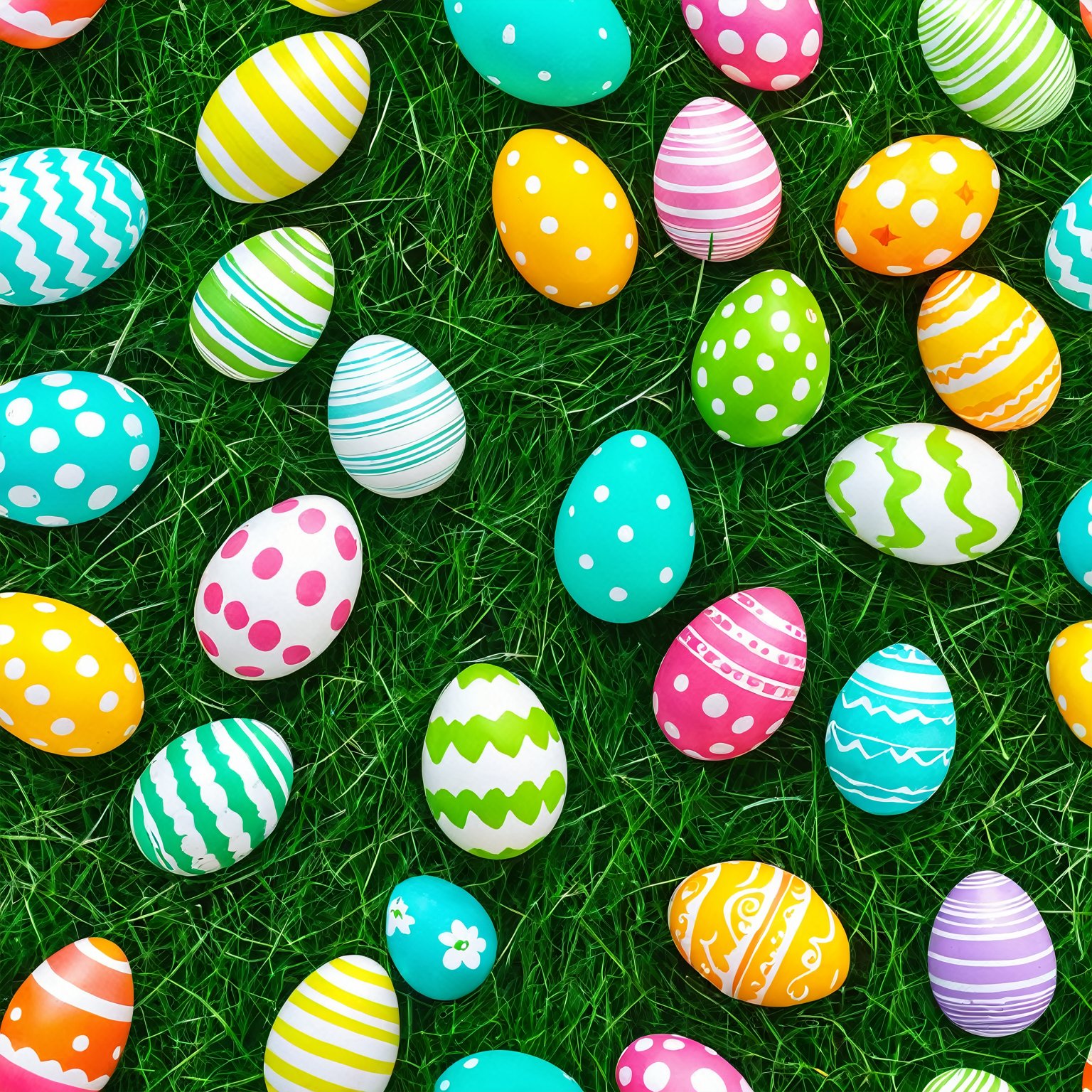 AiArtV,Happy Easter,colorful,easter theme,clipart, big colorful easter eggs on a grass