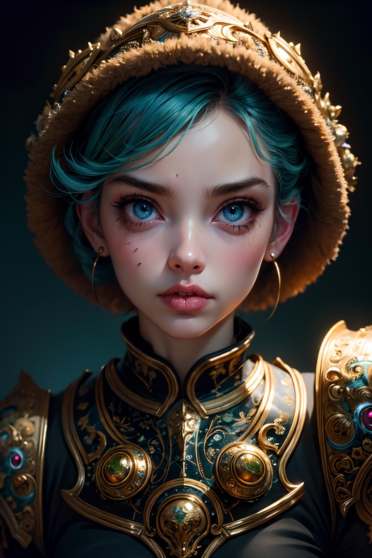 masterpiece, best quality, Lofi portrait, surreal, digital painting, HDR, Pixar style Painting by Joe Fenton, Stanley Artgerm, Tom Bagshaw, Tim Burton, sideways glance, foreshortening, extremely detailed 8K, high resolution, ultra quality, highly detail eyes, highly detail mouth, highly detailed face, perfect eyes, both eyes are the same, hd, 8k