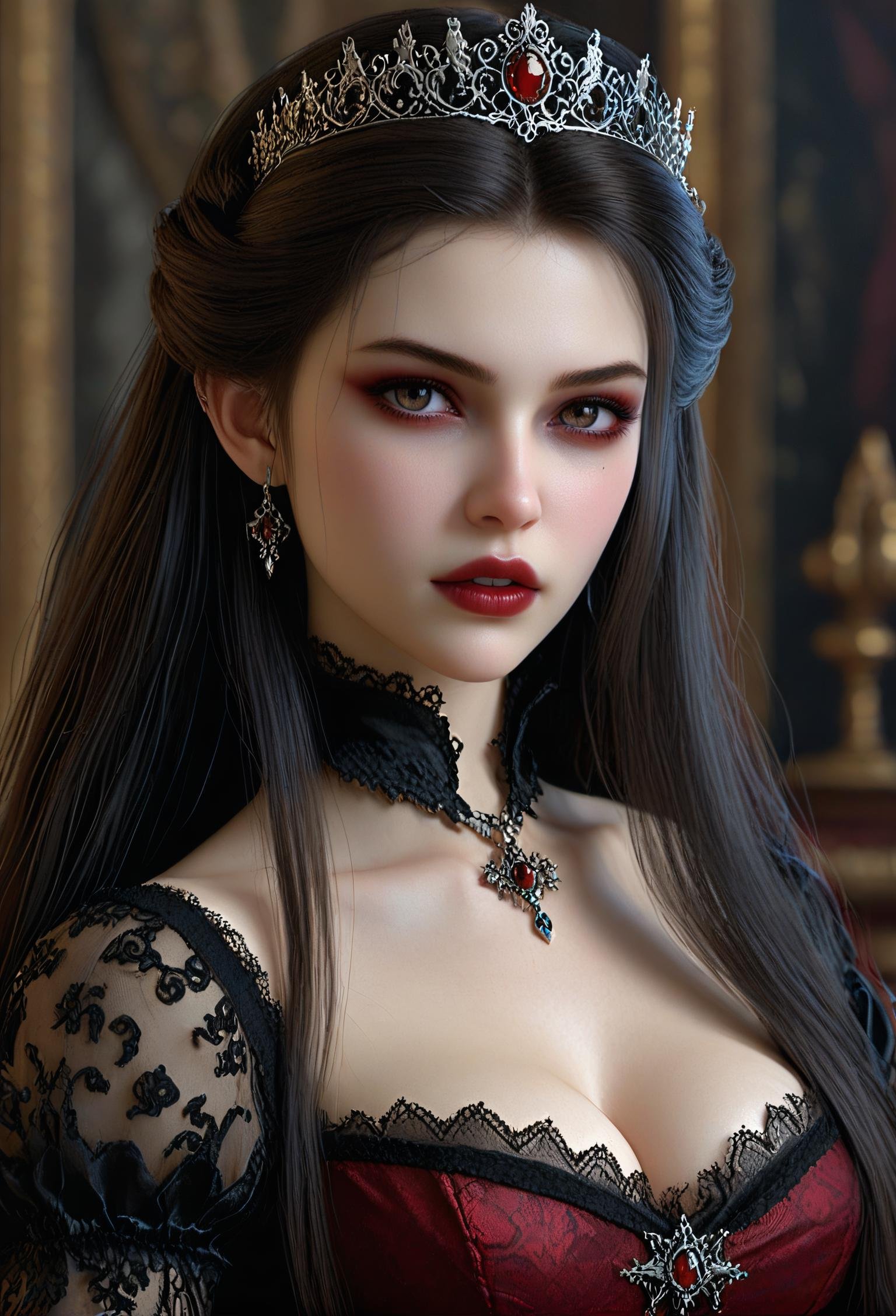 A hyper realistic ultra detailed photo of vampire princess