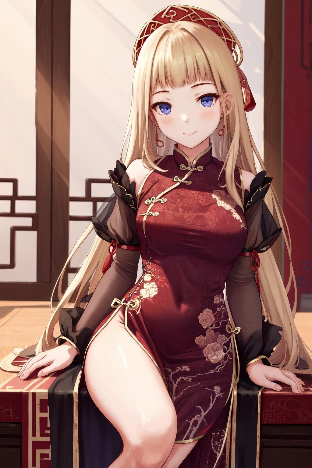 masterpiece, best quality, highres, 1girl <lora:lilianna_centostella_no_outfit:1> china dress