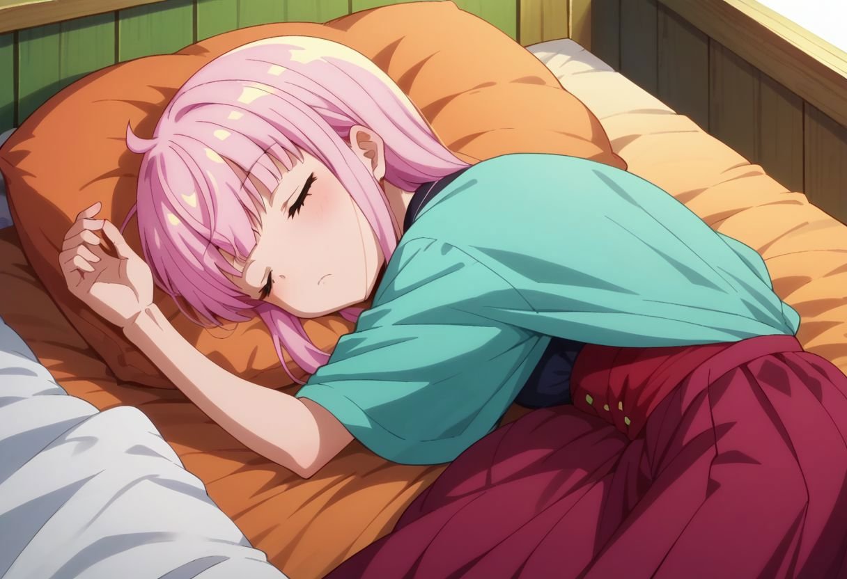 score_9_up, score_8_up, score_7_up, anime screenshot, kazairokotone, sleeping