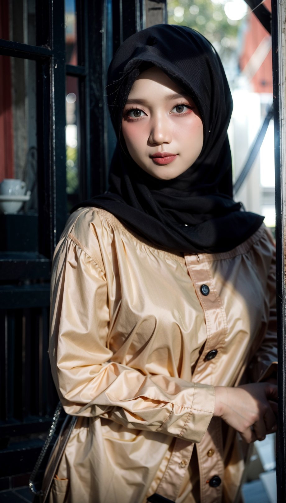 1girl, hijab, best quality, masterpiece, beautiful and aesthetic, 16K, (HDR:1.4), high contrast, bokeh:1.2, lens flare, (vibrant color:1.4), (muted colors, dim colors, soothing tones:0), cinematic lighting, ambient lighting, sidelighting,	,IM3W 