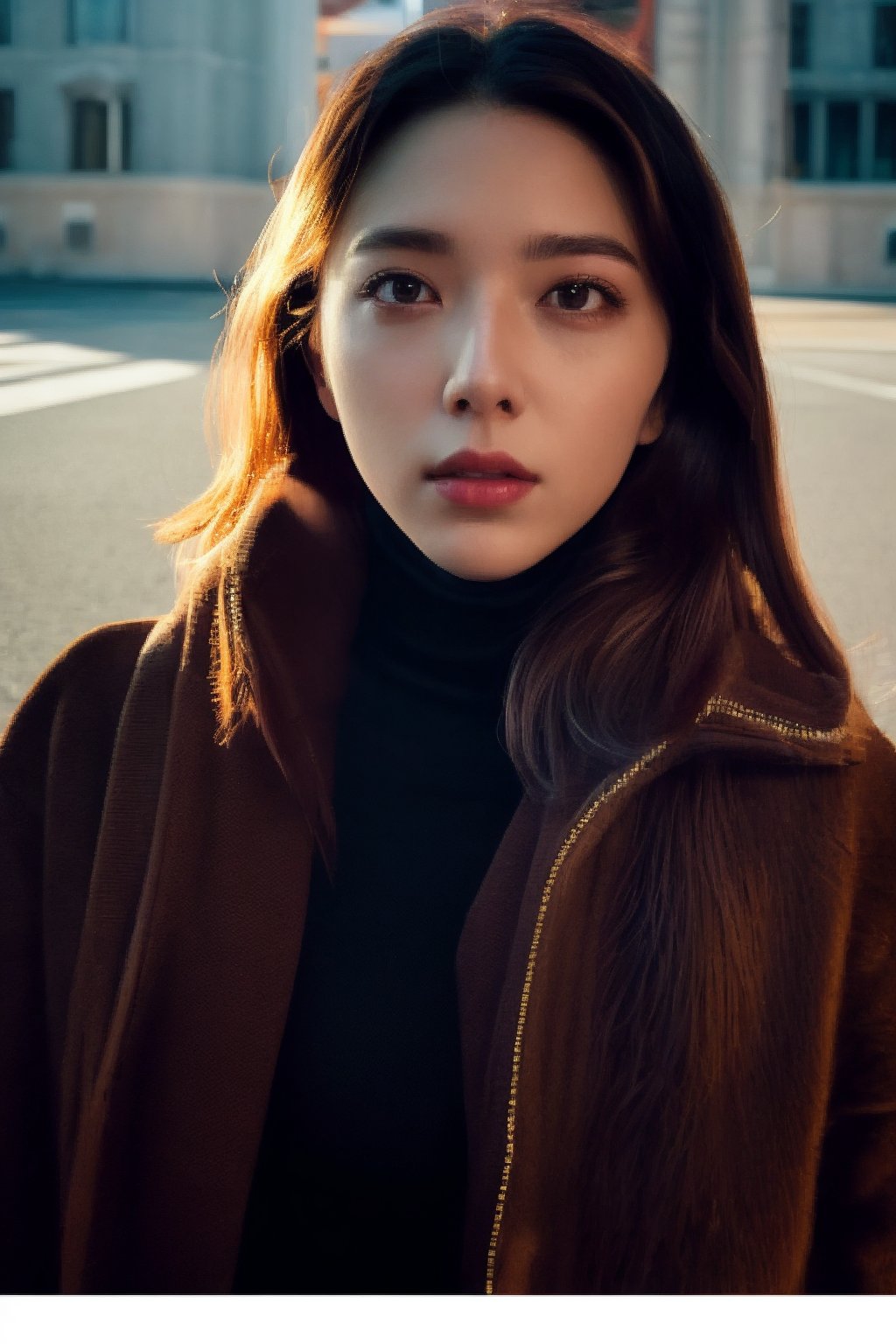 A stunning intricate full color portrait of (sks woman:1), wearing a black turtleneck, epic character composition, by ilya kuvshinov, alessio albi, nina masic, sharp focus, natural lighting, subsurface scattering, f2, 35mm, film grain,mumu