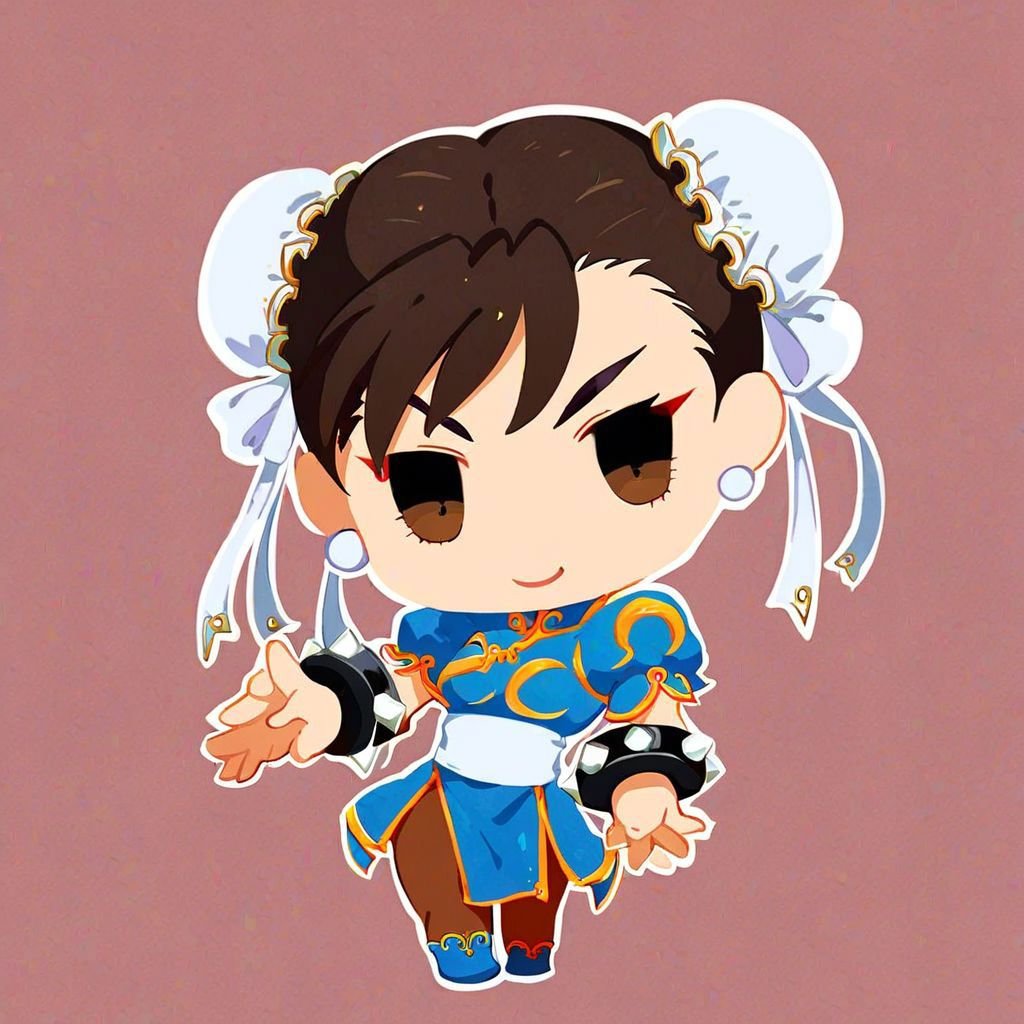 pppstyle, solo, score_9, score_8_up, score_7_up, 1girl, simple background, chun li, source_streetfighter, chibi