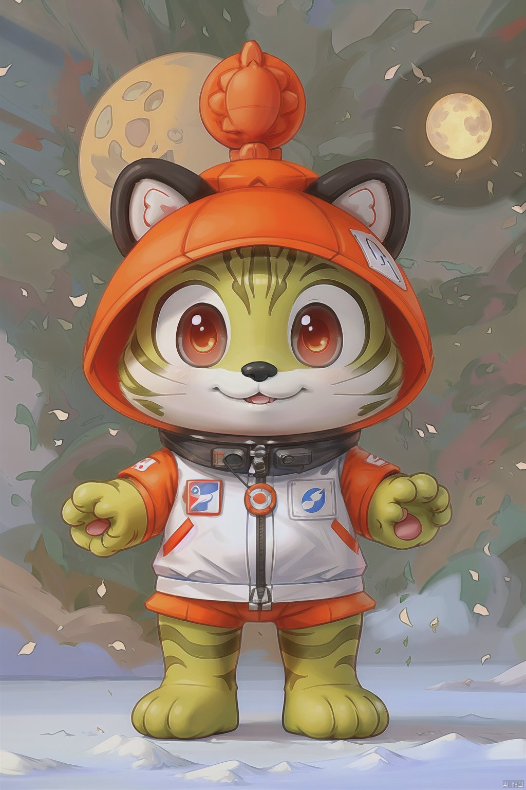 portrait of s4s the pallas's cat,Dressed in chinese spacesuit,ready for a mission to the moon,4K HD hi-res photo,realistic Hasselblad photography,studio light,disney cartoon character design,chinese flag,
,迪士尼, loli