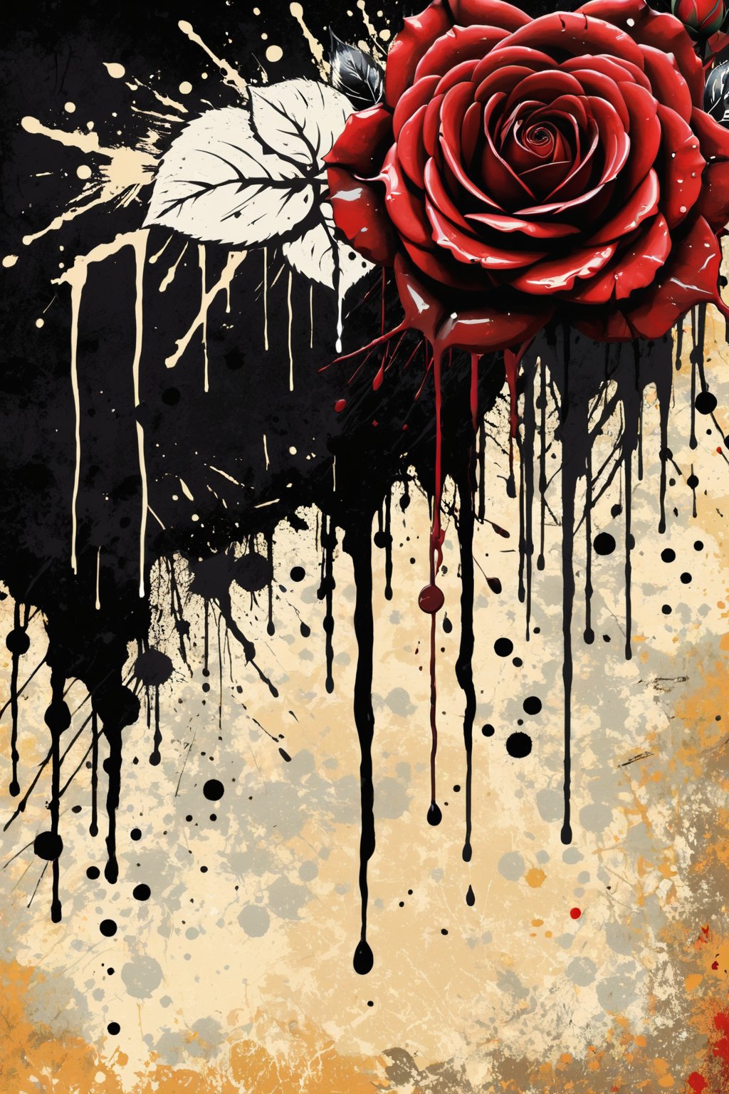 (An amazing and captivating abstract illustration:1.4), english text, text focus, cover, album cover, (black rose:1.2), black stains, (dripping white paint:1.1), (grunge style:1.4), (colorful and minimalistic:1.3), (2004 aesthetics:1.2),(beautiful vector shapes:1.3), with (the text "GRUNGE":1.4), text block. BREAK (red background:1.3), (red theme:1.1), sharp details. BREAK highest quality, detailed and intricate, original artwork, trendy, no humans, vintage, award-winning, artint, SFW,