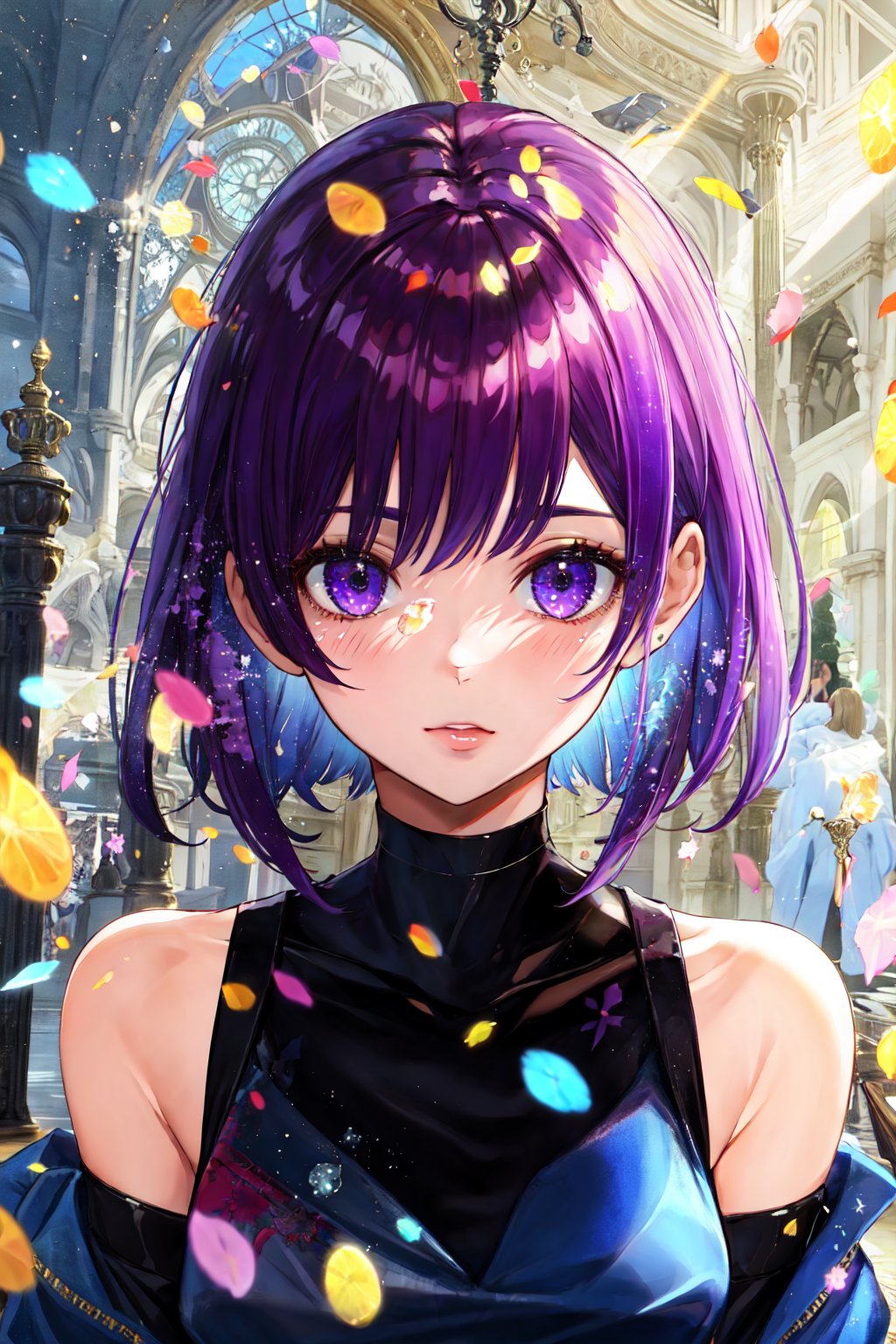 (masterpiece:1.2),(best_quality:1.2),(ultra sharp:1.2),1girl,solo,perfect_face,short_hair,purple_hair