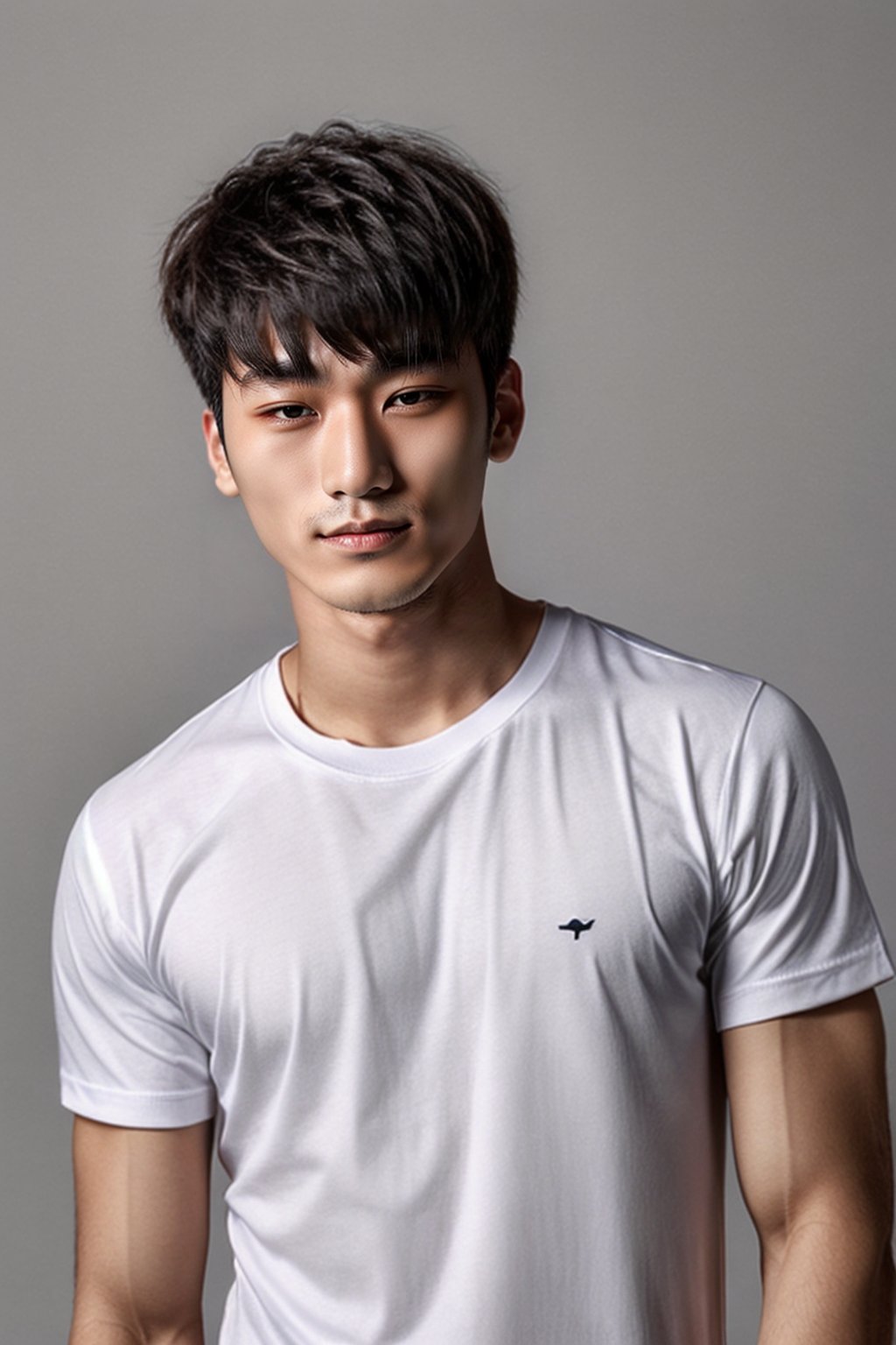 Phot upper body , looking at viewer, 4k, detailed photo, simple_background  ,1boy,
t-shirt,Youngman,Corean guy,Handsome guy