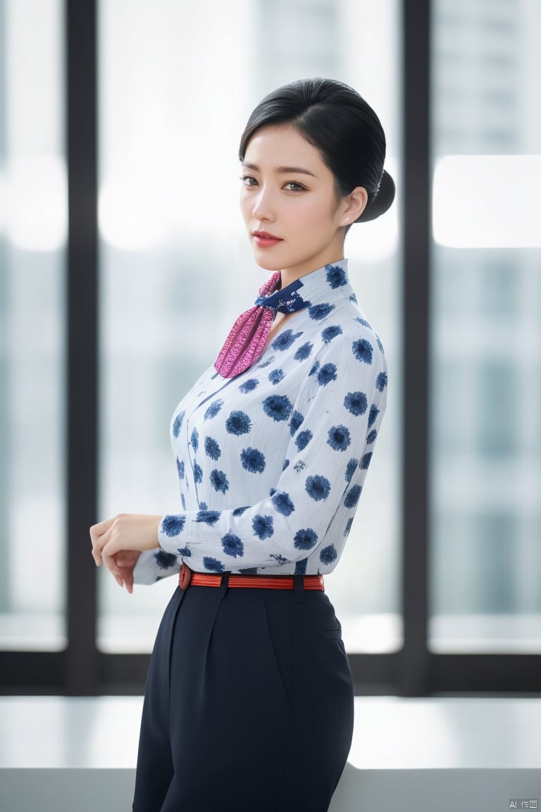  plns,dhkj,1girl,asian,solo,pretty,charming,exquisite facial features,very delicate skin,(dh shirt),pantyhose,black hair,Silk scarves,(ambient light:1.3),(cinematic composition:1.3),Accent Lighting,Volumetric lighting,plns,blurry,(masterpiece, realistic, best quality, highly detailed, profession),plns,dhkj