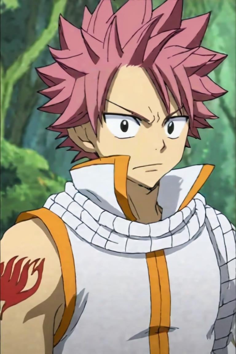 score_9, score_8_up, score_7_up, score_6_up, score_5_up, score_4_up, BREAK source_anime, anime screencap, anime coloring, , , upper body, , 1boy, solo, male focus, <lora:natsu_dragneel_pony:0.9>, natsu_dragneel, , , An enchanted forest where magical creatures and plants abound, , <lora:sdxl_lightning_8step_lora:1>