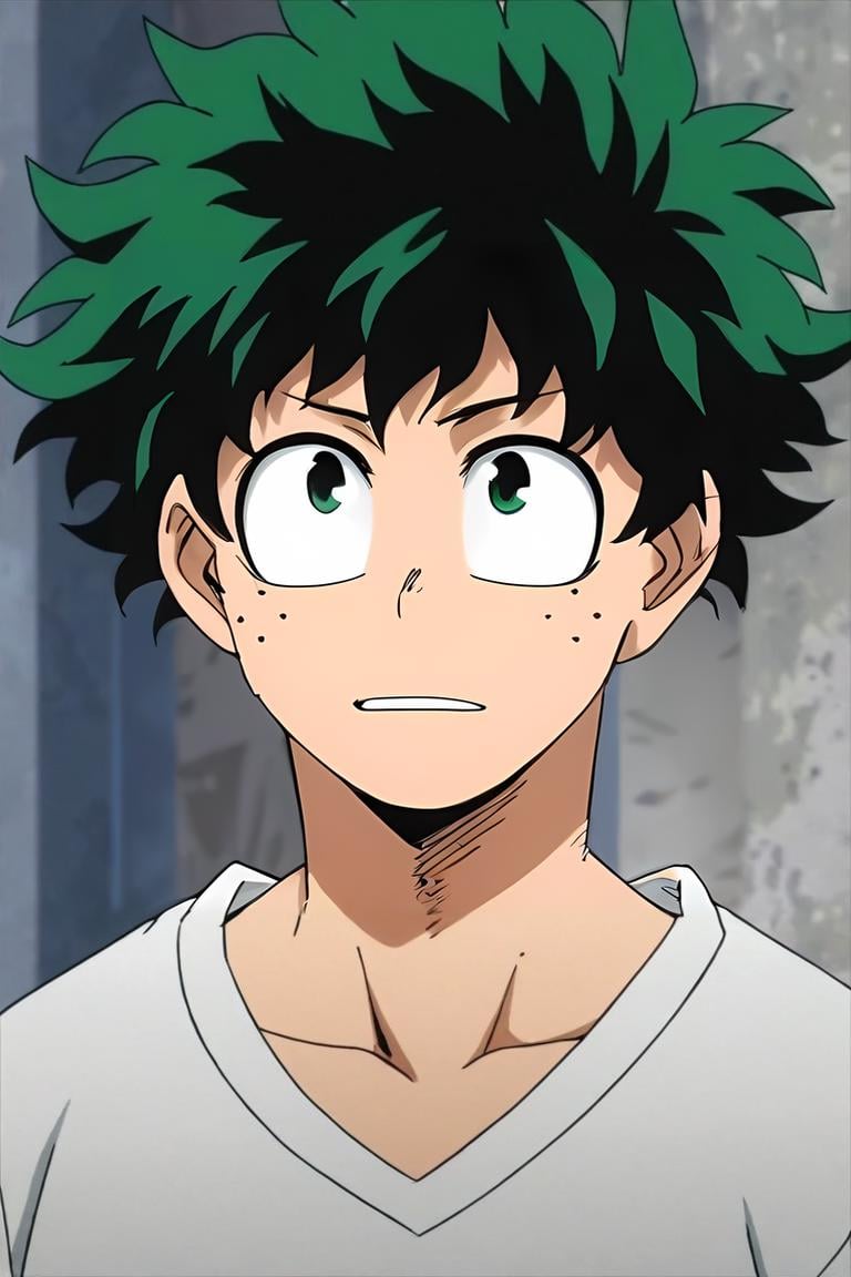 score_9, score_8_up, score_7_up, score_6_up, score_5_up, score_4_up, BREAK source_anime, anime screencap, anime coloring, official style, , upper body, , 1boy, solo, male focus, <lora:izuku_midoriya_pony:0.84>, izuku_midoriya, , , , The Tower of Shadows, Arms extended forward, showing a willingness to give or receive, <lora:sdxl_lightning_8step_lora:1>