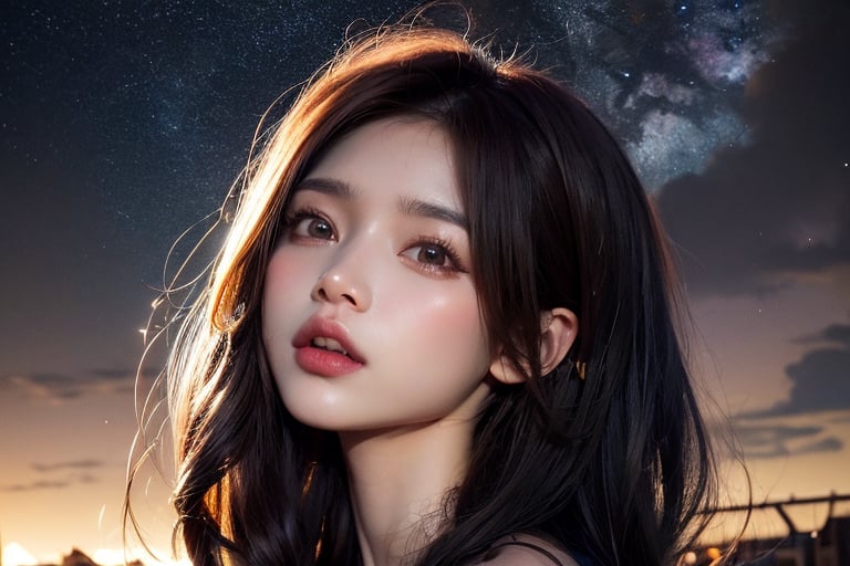 {{best quality}}, {{masterpiece}}, {{ultra-detailed}}, {illustration}, {detailed light}, {an extremely delicate and beautiful}, a girl, {beautiful detailed eyes}, stars in the eyes, messy floating hair, colored inner hair, Starry sky adorns hair, depth of field,nin