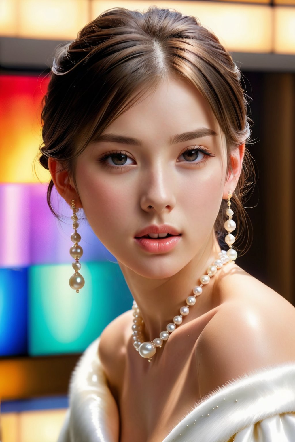 score_9, score_8_up, score_7_up, rating_questionable, 1girl, one pretty face, brunette, updo, one pearl earring, pearl necklace, realistic skin, shiny, light reflections, photo, studio background, nude, (masterpiece, best quality, highly detailed, anime style), hyperrealistic, hyper realistic, Expressiveh, high resolution, 4K, 1boy, penis, body shot, tongue, tongue out, licking, licking penis, (oiled skin:0.4), saliva, skin pores

