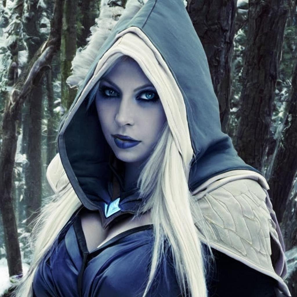 1girl, <lora:Drow:1> Drow, hood, best quality