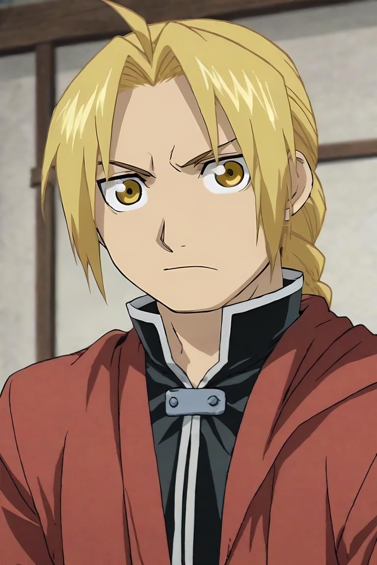 score_9, score_8_up, score_7_up, score_6_up, score_5_up, score_4_up, BREAK source_anime, anime screencap, anime coloring, , looking at viewer, , depth of field, 1boy, solo, male focus, <lora:edward_elric_pony:0.8>, edward_elric, blonde hair, yellow eyes, braid, single braid, braided ponytail, , mackintosh, caps, superhero fiction, Arms extended wide, expressing openness, <lora:sdxl_lightning_8step_lora:1>