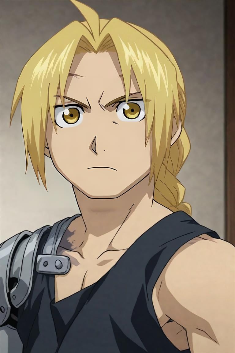 score_9, score_8_up, score_7_up, score_6_up, score_5_up, score_4_up, BREAK source_anime, anime screencap, anime coloring, official style, looking at viewer, upper body, , 1boy, solo, male focus, <lora:edward_elric_pony:0.92>, edward_elric, blonde hair, yellow eyes, braid, single braid, braided ponytail, single mechanical arm, prosthesis, , Xanadu: A magical kingdom ruled by a wise and benevolent queen, , <lora:sdxl_lightning_8step_lora:1>