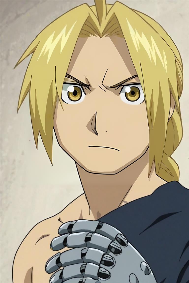 score_9, score_8_up, score_7_up, score_6_up, score_5_up, score_4_up, BREAK source_anime, anime screencap, , official style, , , , 1boy, solo, male focus, <lora:edward_elric_pony:0.82>, edward_elric, blonde hair, yellow eyes, braid, single braid, braided ponytail, single mechanical arm, prosthesis, , The Kingdom of the Unicorn, , <lora:sdxl_lightning_8step_lora:1>