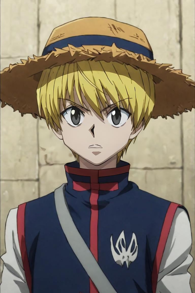 score_9, score_8_up, score_7_up, score_6_up, score_5_up, score_4_up, BREAK source_anime, anime screencap, anime coloring, official style, looking at viewer, upper body, , 1boy, solo, male focus, <lora:kurapika_hxh_pony:0.88>, kurapika_hxh, , crewneck, straw hat, Mordor: A dark and evil land ruled by the dark lord Sauron, Hands on the forehead, displaying fatigue or exhaustion, <lora:sdxl_lightning_8step_lora:1>