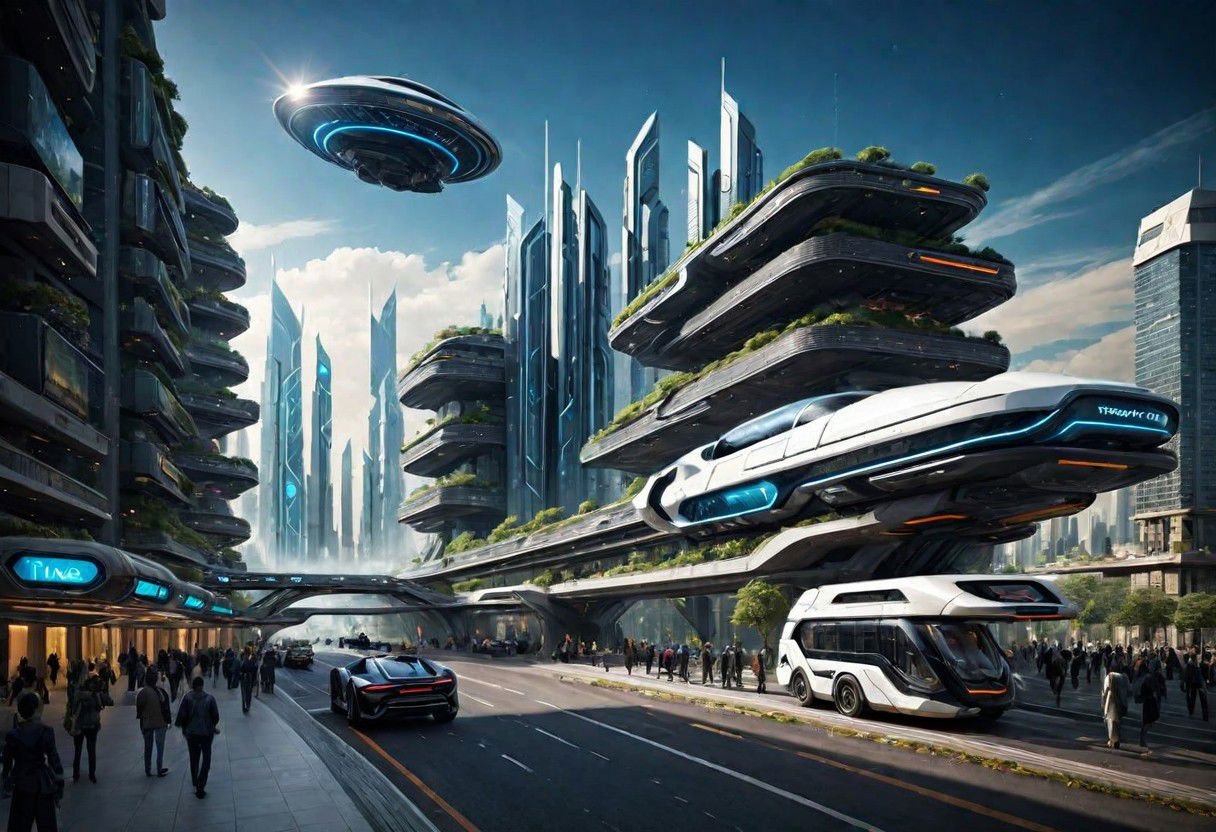 (The imagination of future cities, future buildings, future streets, future vehicles, future mass transportation, future pedestrians:1.3),Futurism style, rich light and shadow, scifi, realistic,(dark fantasy style:1.1),(creeping fog:0.9),(white and dark gray colors:1.1), (harmonious colors:1.0),[:traffic|windows|railing|stair|balcony|terrace|crowd|Sidewalk|vehicle|trees|equipment| detailed signal_details:0.7], [:marble|granite|lbrick|tile|metal|concrete|glass|foliage_material texture:0.7], (real landscape:1.1), (blurred background:1.0), (buildings|BREAK|trees|BREAK|Crowd|buildings|BREAK|trees|BREAK|Crowd|buildings|BREAK|trees|BREAK|Crowd:0.5), [(background, more_details:0.3), (more_details:0.6), (more_details:0.9), (more_details:1.2):0.65],easynegative, BadDream, great lighting, clear