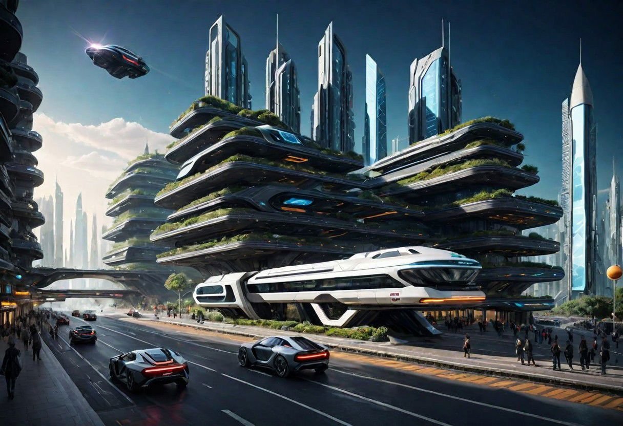 (The imagination of future cities, future buildings, future streets, future vehicles, future mass transportation, future pedestrians:1.3),Futurism style, rich light and shadow, scifi, realistic,(dark fantasy style:1.1),(creeping fog:0.9),(white and dark gray colors:1.1), (harmonious colors:1.0),[:traffic|windows|railing|stair|balcony|terrace|crowd|Sidewalk|vehicle|trees|equipment| detailed signal_details:0.7], [:marble|granite|lbrick|tile|metal|concrete|glass|foliage_material texture:0.7], (real landscape:1.1), (blurred background:1.0), (buildings|BREAK|trees|BREAK|Crowd|buildings|BREAK|trees|BREAK|Crowd|buildings|BREAK|trees|BREAK|Crowd:0.5), [(background, more_details:0.3), (more_details:0.6), (more_details:0.9), (more_details:1.2):0.65],easynegative, BadDream, great lighting, clear