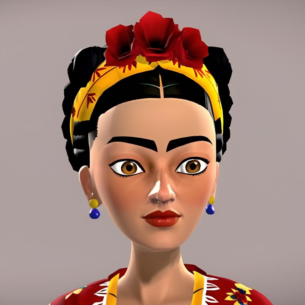 Frida Khalo , portrait, face focused, xbox avatar, <lora:XboxAvatarPashOriginalDEBNoRP:1>